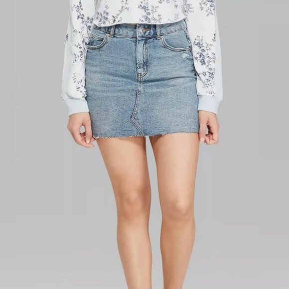 Wild Fable Acid Wash Jean Skirt - Size S - Picture 5 of 6